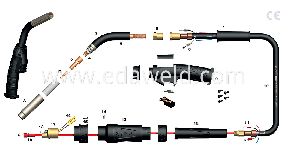 Esab PSF 305 315 Welding Torch